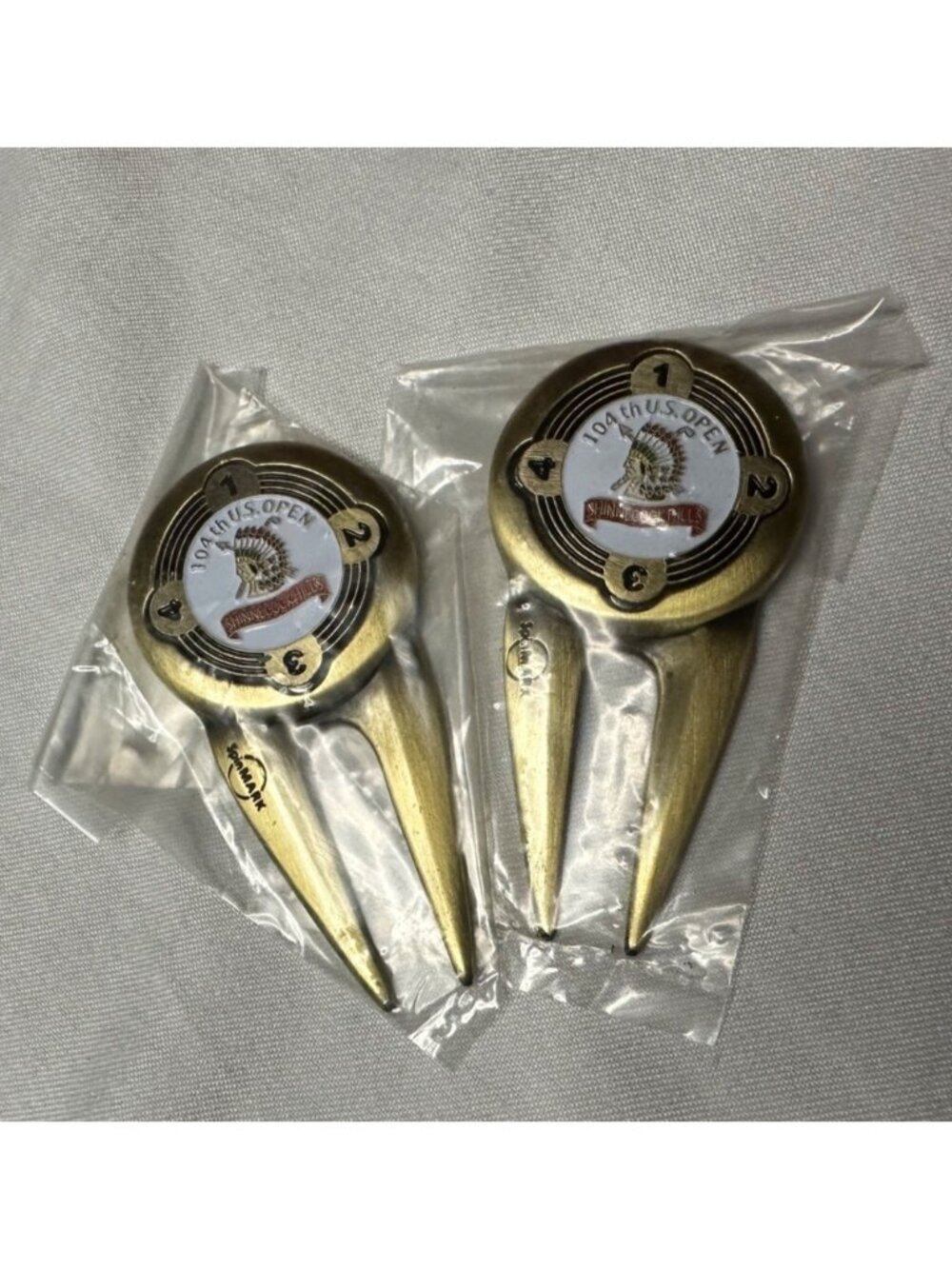 104th US Open Golf Divot Repair Tools Brass Set Of 2 2004 *NEW*
